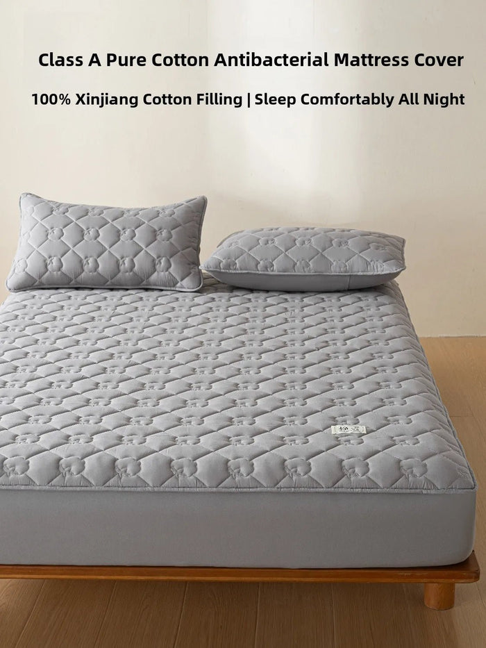 SaneShoppe-2026 Model Cotton Quilt Cover Set - Single Piece Bedding Set with Mattress Protector