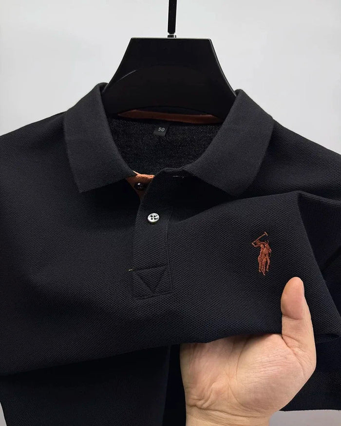 SaneShoppe - 100% pure cotton high - end brand men's short sleeve polo shirt summer fashion customization horse embroidery classic Paul T-shirt