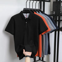 SaneShoppe-Men's Classic Polo Shirt: High-End Business & Leisure Wear, 100% Cotton for Daily Comfort