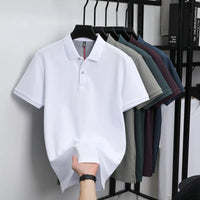 SaneShoppe-Men's Classic Polo Shirt: High-End Business & Leisure Wear, 100% Cotton for Daily Comfort