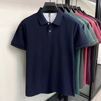 SaneShoppe - 100% pure cotton high - end short sleeve polo shirt men's summer fashion new breathable Korean business casual golf brand T-shirt