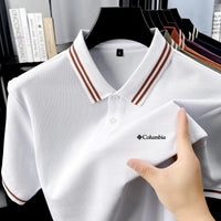 SaneShoppe - 100% pure cotton summer new men's original letter embroidery short sleeved fashionable hot selling polo shirt breathable T-shirt
