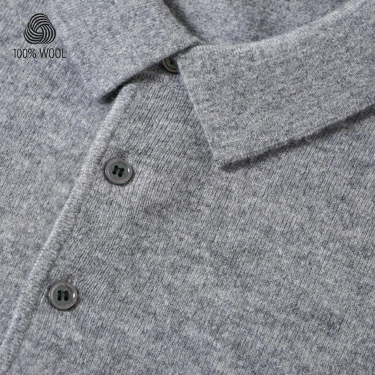 SaneShoppe - 100% Wool. High - quality Men's Warm Sweater, Business Casual Stretchable POLO Shirt, Fall/winter Pullover Knitted Sweater.