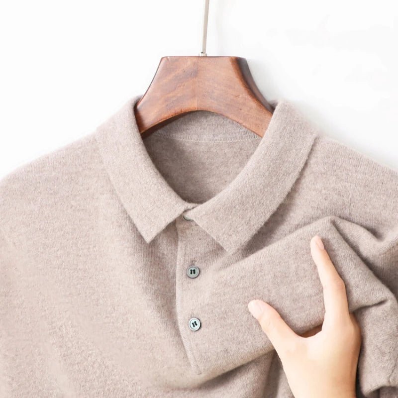SaneShoppe - 100% Wool. High - quality Men's Warm Sweater, Business Casual Stretchable POLO Shirt, Fall/winter Pullover Knitted Sweater.