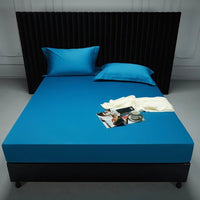 SaneShoppe-Luxury 1000TC Egyptian Cotton Fitted Sheet Solid Color Mattress Cover 160x200