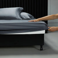 SaneShoppe-Luxury 1000TC Egyptian Cotton Fitted Sheet Solid Color Mattress Cover 160x200