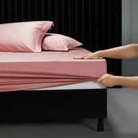 SaneShoppe-Luxury 1000TC Egyptian Cotton Fitted Sheet Solid Color Mattress Cover 160x200