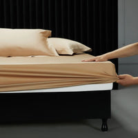 SaneShoppe-Luxury 1000TC Egyptian Cotton Fitted Sheet Solid Color Mattress Cover 160x200