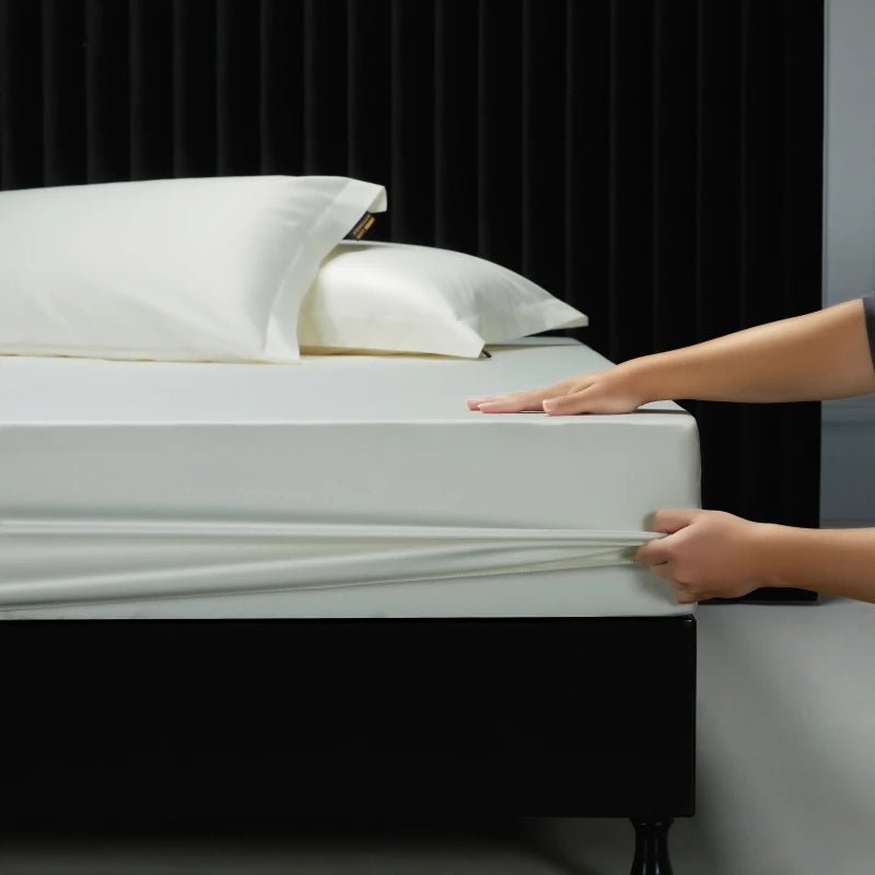 SaneShoppe-Luxury 1000TC Egyptian Cotton Fitted Sheet Solid Color Mattress Cover 160x200