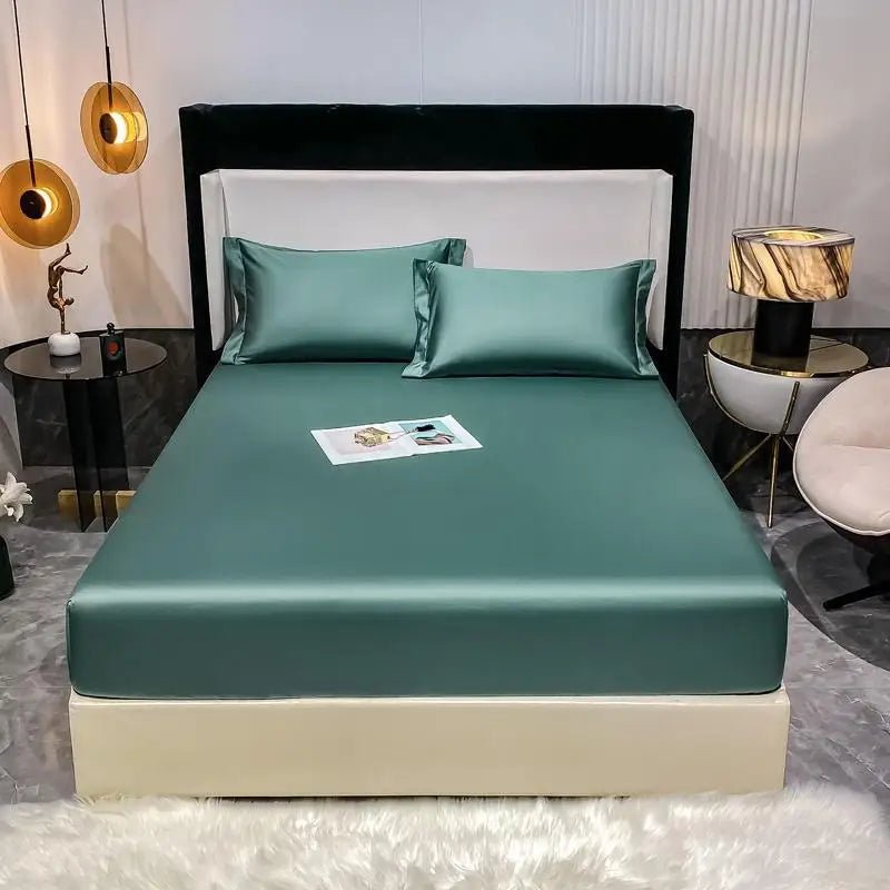 SaneShoppe - 1000TC Premium Egyptian Cotton Fitted Sheet Elastic Bed Sheet, Solid Plain Long Staple Natural Cotton Bed Sheet Pillowcases