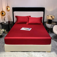 SaneShoppe - 1000TC Premium Egyptian Cotton Fitted Sheet Elastic Bed Sheet, Solid Plain Long Staple Natural Cotton Bed Sheet Pillowcases