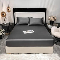 SaneShoppe - 1000TC Premium Egyptian Cotton Fitted Sheet Elastic Bed Sheet, Solid Plain Long Staple Natural Cotton Bed Sheet Pillowcases