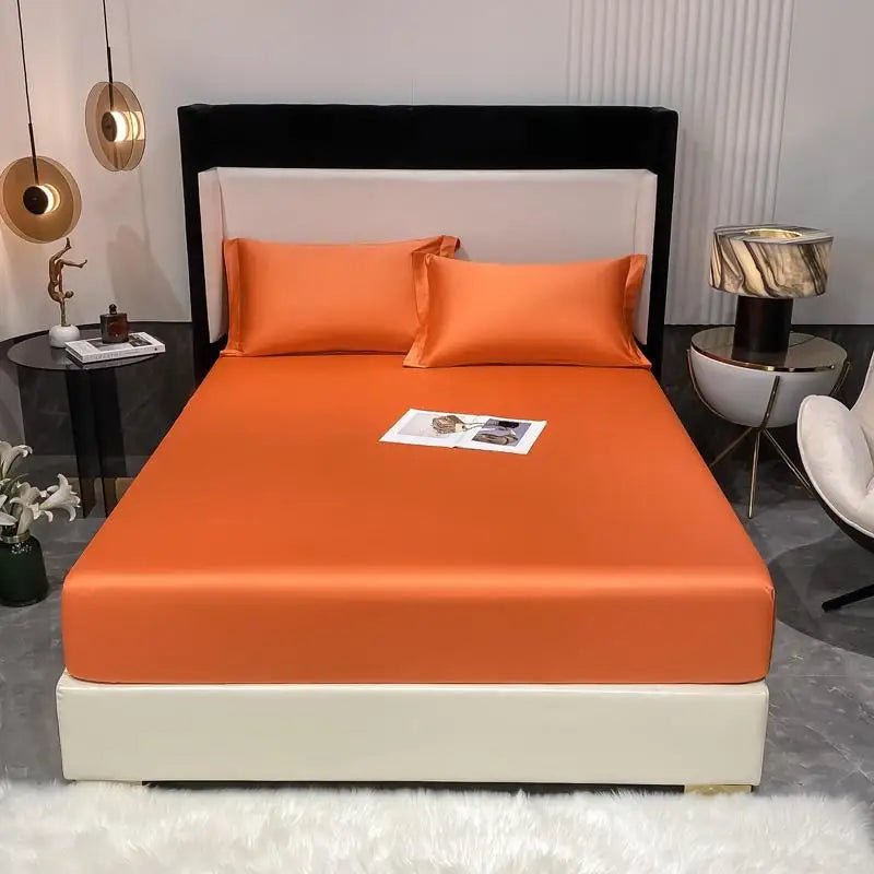 SaneShoppe - 1000TC Premium Egyptian Cotton Fitted Sheet Elastic Bed Sheet, Solid Plain Long Staple Natural Cotton Bed Sheet Pillowcases