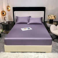 SaneShoppe - 1000TC Premium Egyptian Cotton Fitted Sheet Elastic Bed Sheet, Solid Plain Long Staple Natural Cotton Bed Sheet Pillowcases