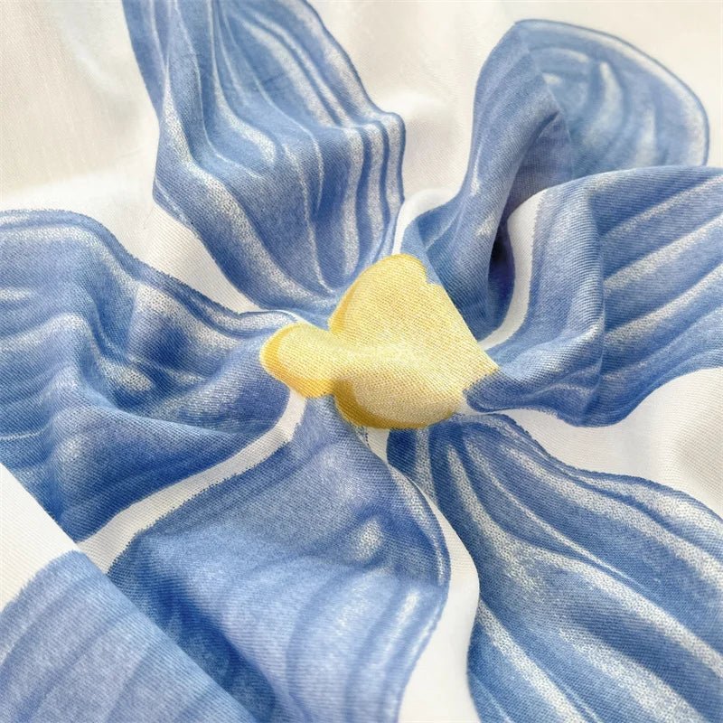 SaneShoppe-Floral Printed Fitted Bed Sheet, 100% Cotton, Single/Queen/King Size