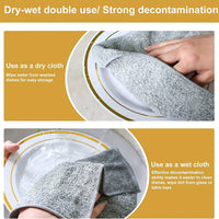 SaneShoppe - 10pcs Ultra - Absorbent Quick - Dry Microfiber Cleaning Cloths - Thick Bamboo Charcoal Fiber Towels for Cars & Kitchens, Non - Stick Oil, Washable & Reusable