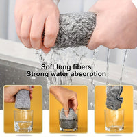 SaneShoppe - 10pcs Ultra - Absorbent Quick - Dry Microfiber Cleaning Cloths - Thick Bamboo Charcoal Fiber Towels for Cars & Kitchens, Non - Stick Oil, Washable & Reusable