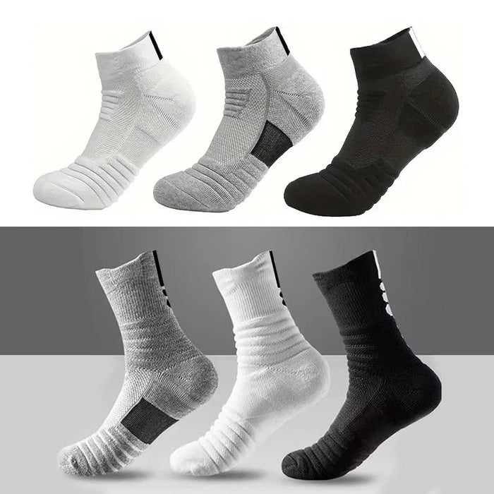 SaneShoppe - 1/3 Pairs Anti - slip Football Socks Men Cotton Sock Short Long Tube Soccer Basketball Sport Socks Breathable Deodorous Sock 39 - 45