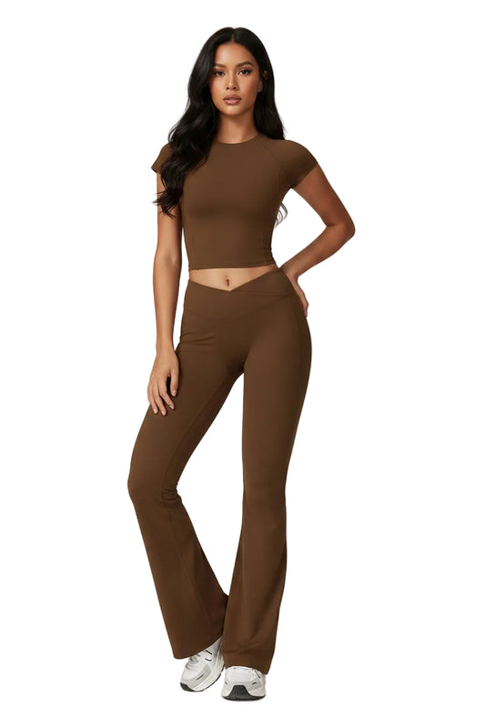 SaneShoppe-Women's Yoga Set: Crop Top, Bra, Leggings - Fitness Gym Sportswear
