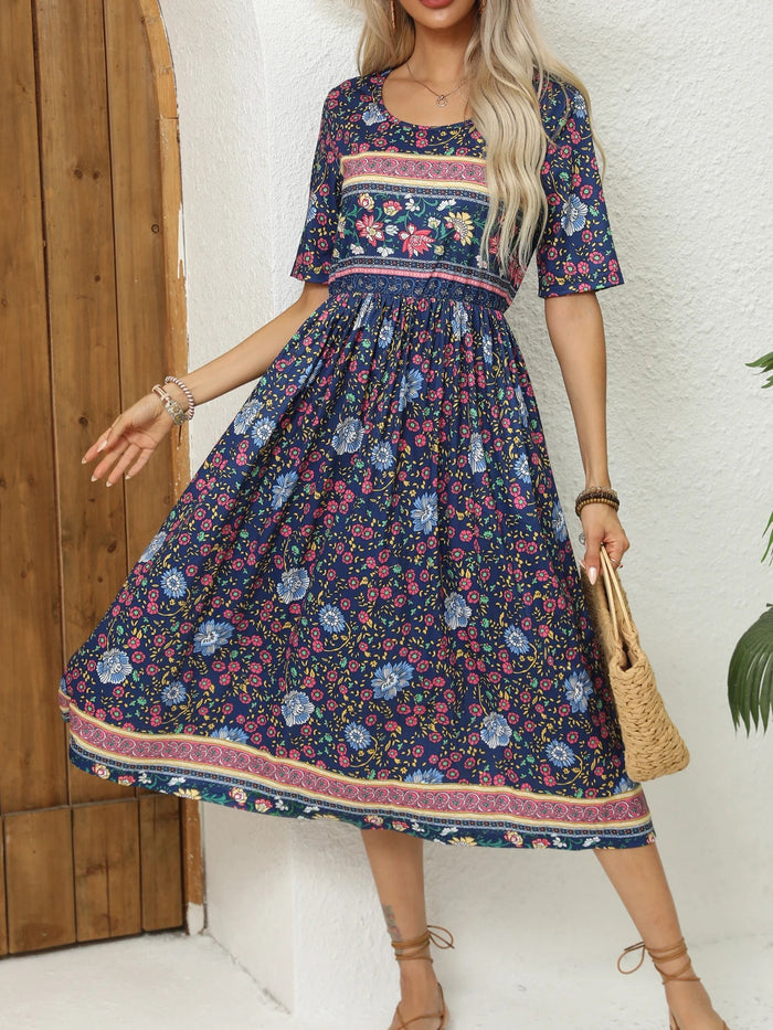 SaneShoppe-Bohemian Print Dress for Women - Autumn Collection