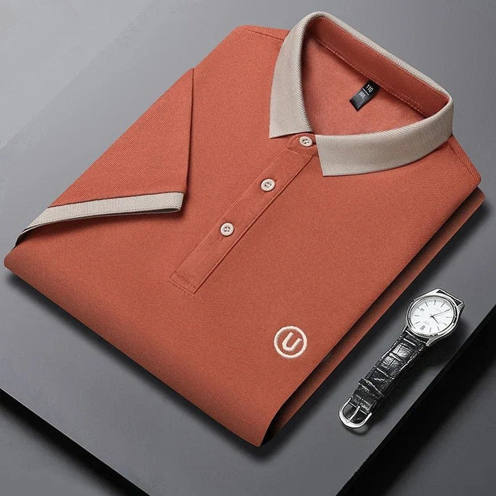 SaneShoppe-2024 Men's Embroidered Cotton Business POLO Shirt - Comfortable & Breathable