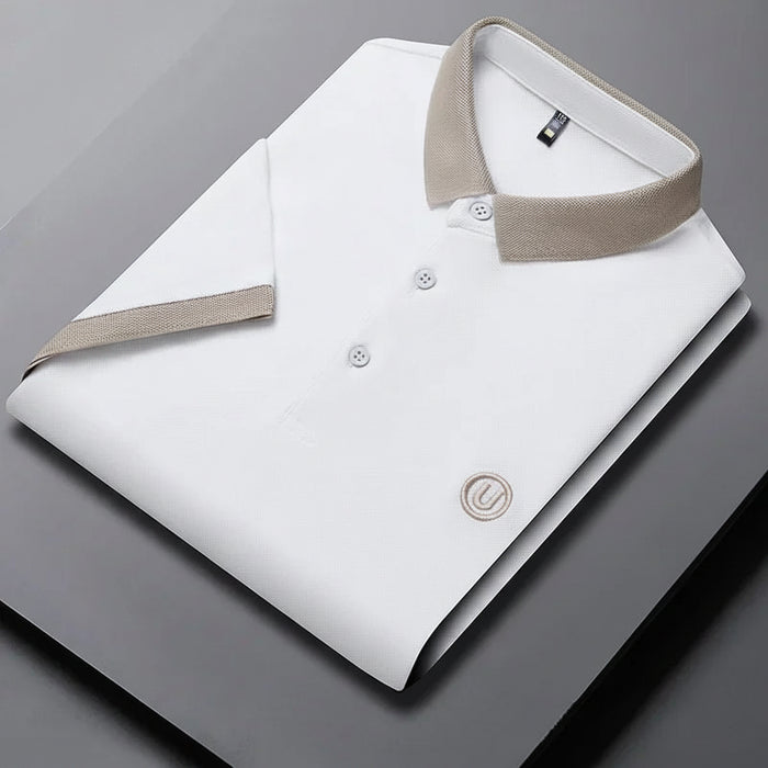 SaneShoppe-2024 Men's Embroidered Cotton Business POLO Shirt - Comfortable & Breathable