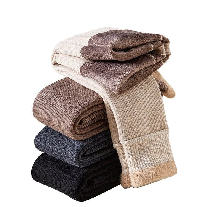 SaneShoppe - 2024 New Autumn Children Girls Solid Color Pit Strip Render Pants Toddler Fleece Padded Warm Trousers Kids Leggings