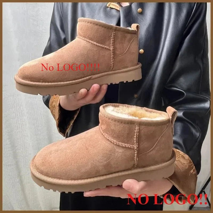 SaneShoppe - 2024 new classic mini snow boots. Combining sheepskin and genuine leather, winter fashionable and casual warm boots