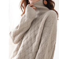 SaneShoppe - 2024 New Women Loose Sweater Winter Casual Chic Cashmere Oversize Thick Sweater Pullovers Pullover Female Long Sleeve S - 3XL