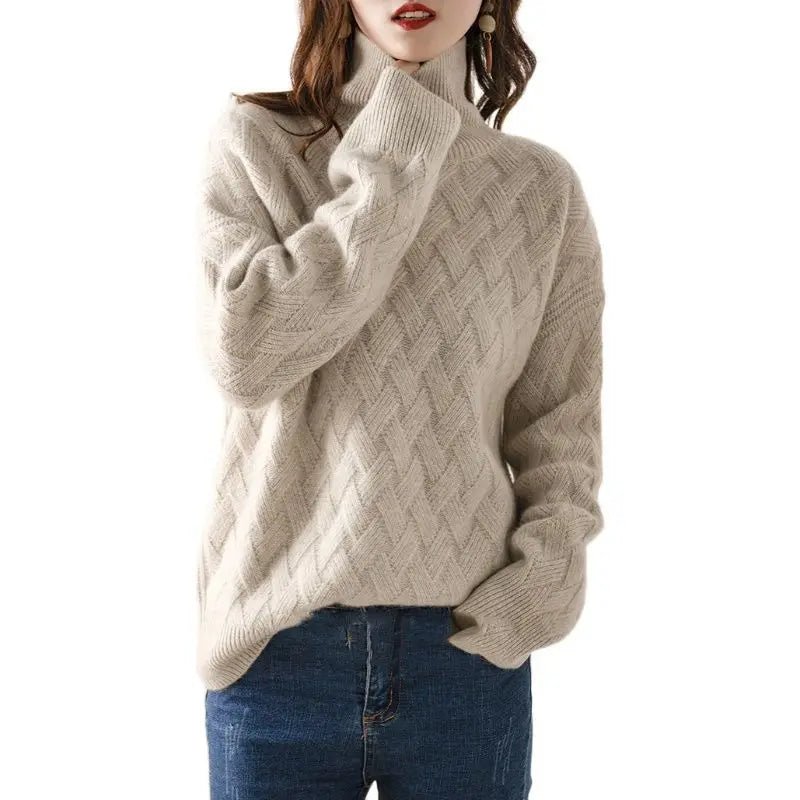 SaneShoppe - 2024 New Women Loose Sweater Winter Casual Chic Cashmere Oversize Thick Sweater Pullovers Pullover Female Long Sleeve S - 3XL