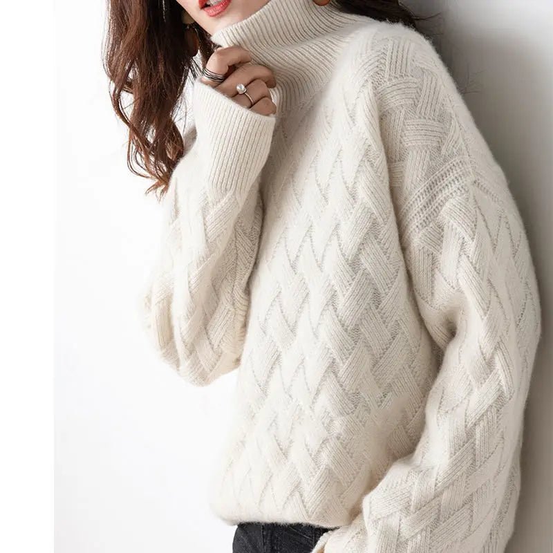 SaneShoppe - 2024 New Women Loose Sweater Winter Casual Chic Cashmere Oversize Thick Sweater Pullovers Pullover Female Long Sleeve S - 3XL