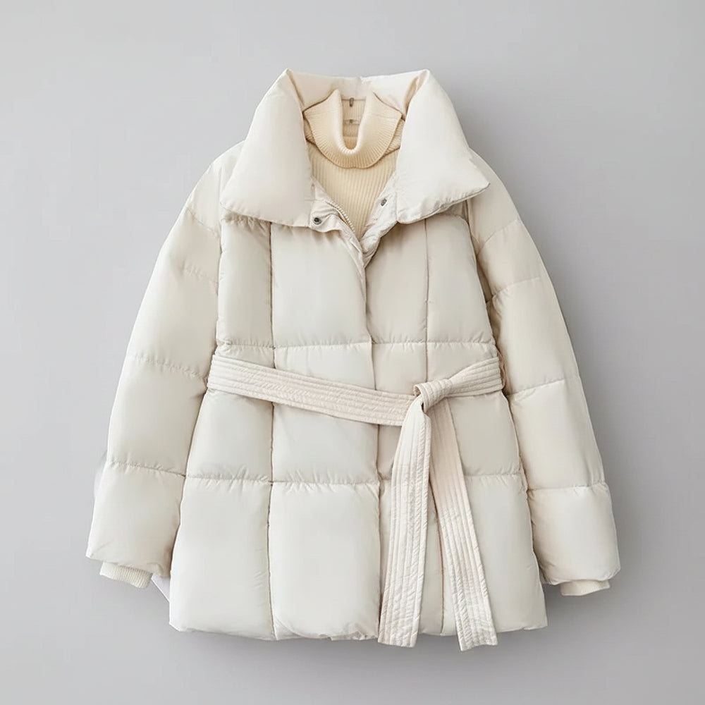 SaneShoppe - 2024 With a Belt Jacket Women Winter Jacket Woman Parkas Solid Thicken Warm Female Snow Wear Coat Cotton Padded Outwear Clothes