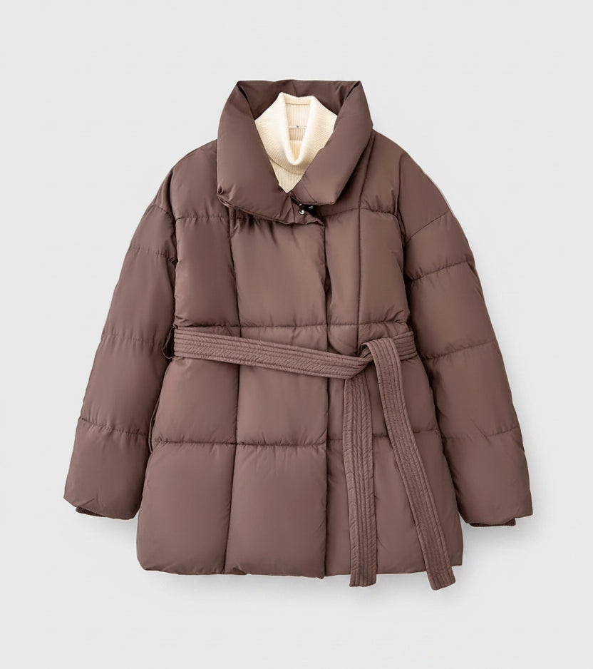 SaneShoppe - 2024 With a Belt Jacket Women Winter Jacket Woman Parkas Solid Thicken Warm Female Snow Wear Coat Cotton Padded Outwear Clothes