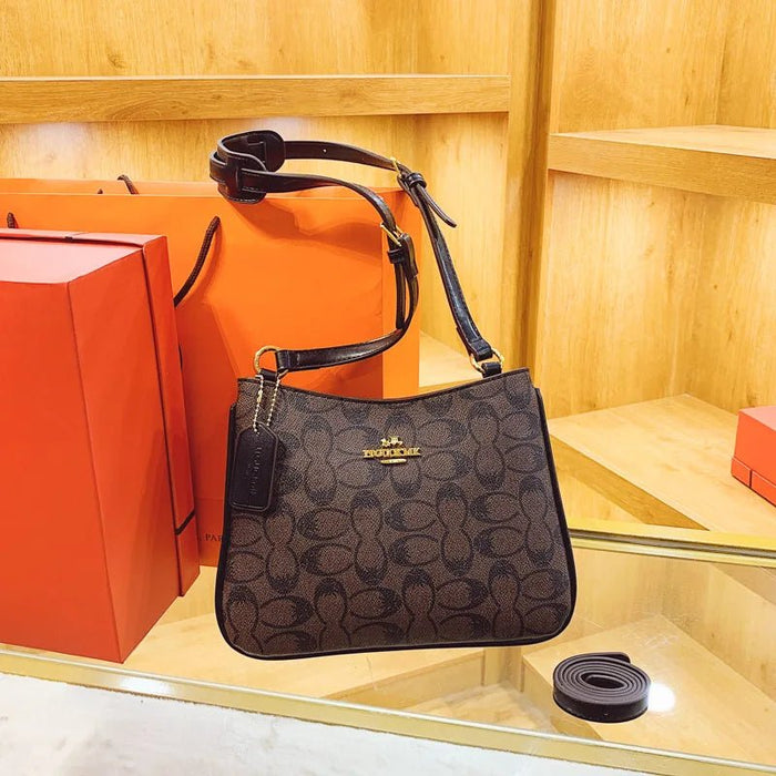 SaneShoppe - 2025 Geometric Print Women's Crossbody Bag PU Leather Elegant Ladies Shoulder Bag Classic Commuter Clutch luxury designer bags