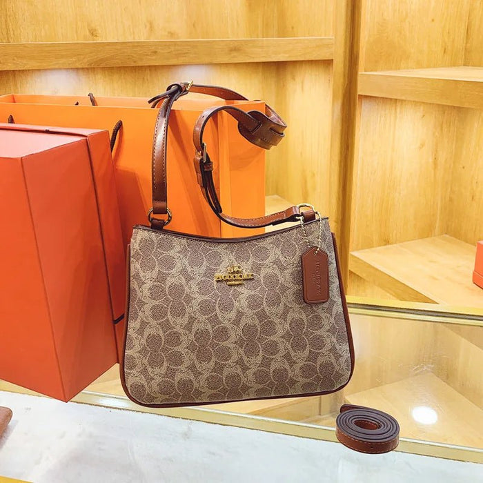 SaneShoppe - 2025 Geometric Print Women's Crossbody Bag PU Leather Elegant Ladies Shoulder Bag Classic Commuter Clutch luxury designer bags