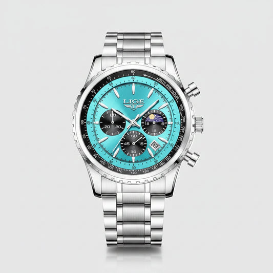 SaneShoppe-2027 LIGE Men's Luxury Chronograph Watch Waterproof Sport Wristwatch