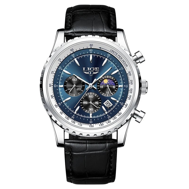 SaneShoppe-2027 LIGE Men's Luxury Chronograph Watch Waterproof Sport Wristwatch