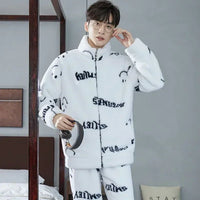 SaneShoppe-Men's Flannel Pajama Set | Soft Sleepwear for Autumn Winter 2026