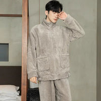 SaneShoppe-Men's Flannel Pajama Set | Soft Sleepwear for Autumn Winter 2026