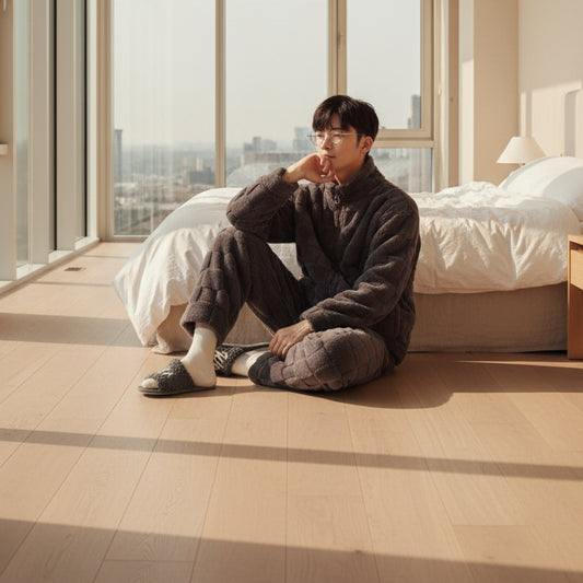 SaneShoppe-Men's Flannel Pajama Set | Soft Sleepwear for Autumn Winter 2026