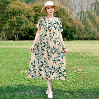SaneShoppe-2025 Vintage Floral Summer Dress for Women Plus Size Casual Fashion Print Loose Arrival