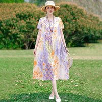 SaneShoppe-2025 Vintage Floral Summer Dress for Women Plus Size Casual Fashion Print Loose Arrival