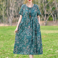 SaneShoppe-2025 Vintage Floral Summer Dress for Women Plus Size Casual Fashion Print Loose Arrival