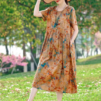SaneShoppe-2025 Vintage Floral Summer Dress for Women Plus Size Casual Fashion Print Loose Arrival