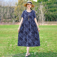 SaneShoppe-2025 Vintage Floral Summer Dress for Women Plus Size Casual Fashion Print Loose Arrival