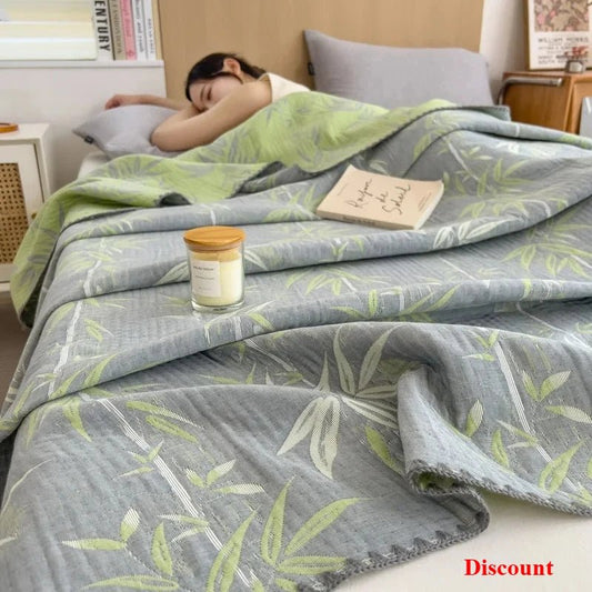 SaneShoppe - 2025 new cotton jacquard three - layer yarn wool towel quilt pure cotton blanket sofa cover blanket shawl blanket