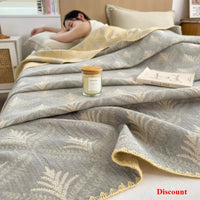SaneShoppe - 2025 new cotton jacquard three - layer yarn wool towel quilt pure cotton blanket sofa cover blanket shawl blanket