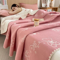 SaneShoppe - 2025 new cotton jacquard three - layer yarn wool towel quilt pure cotton blanket sofa cover blanket shawl blanket