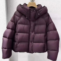 SaneShoppe - 2025 New Women Cotton Padded Jacket Winter Short Hooded Loose Cotton Coat Korean Women Parkas Coat Solid Outwear Women Puffer