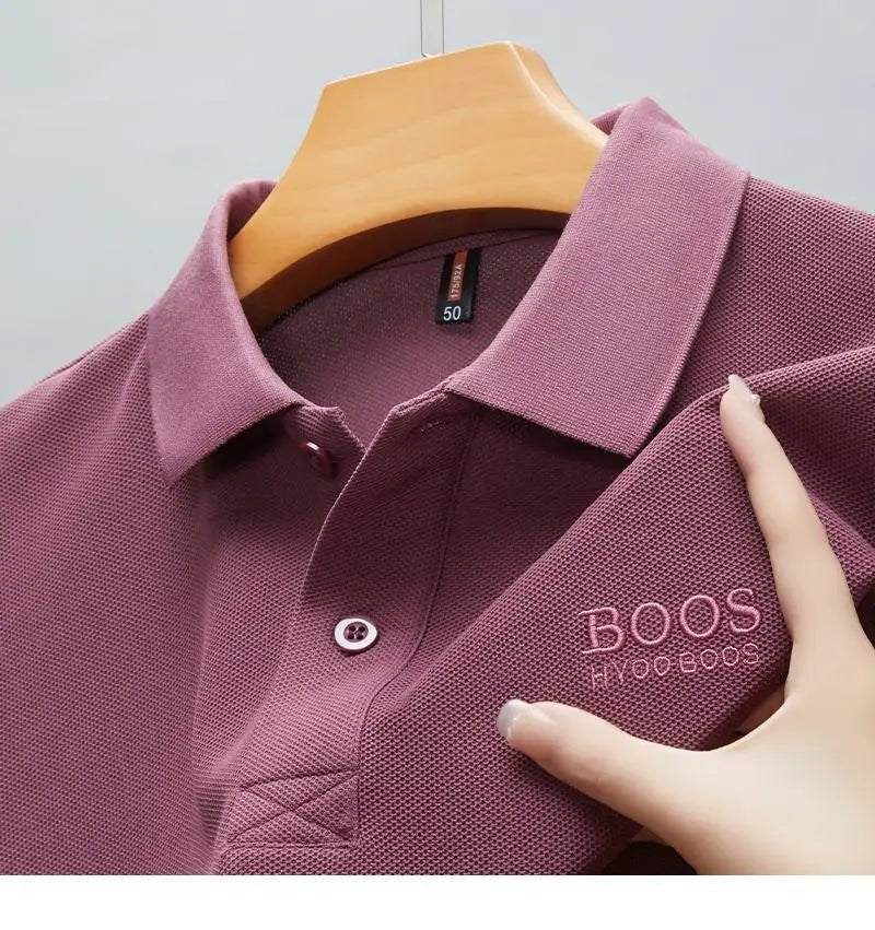 SaneShoppe-2025 Embroidered Men's Cotton Polo Shirt Top Summer Collection